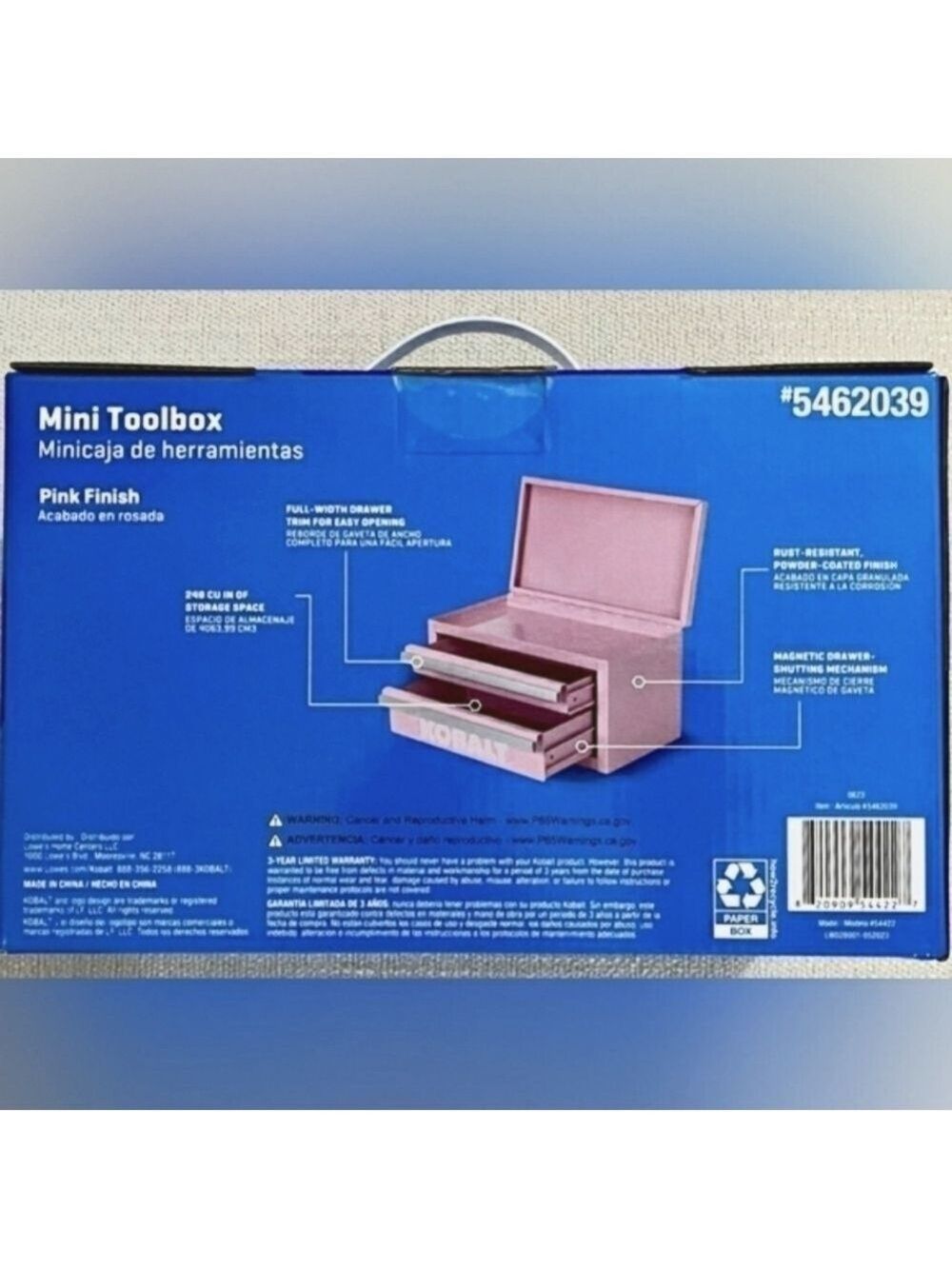 Kobalt Mini Tool Box Chest Craft Supplies Make Up Case Jewelry Box Pink - Picture 7 of 9
